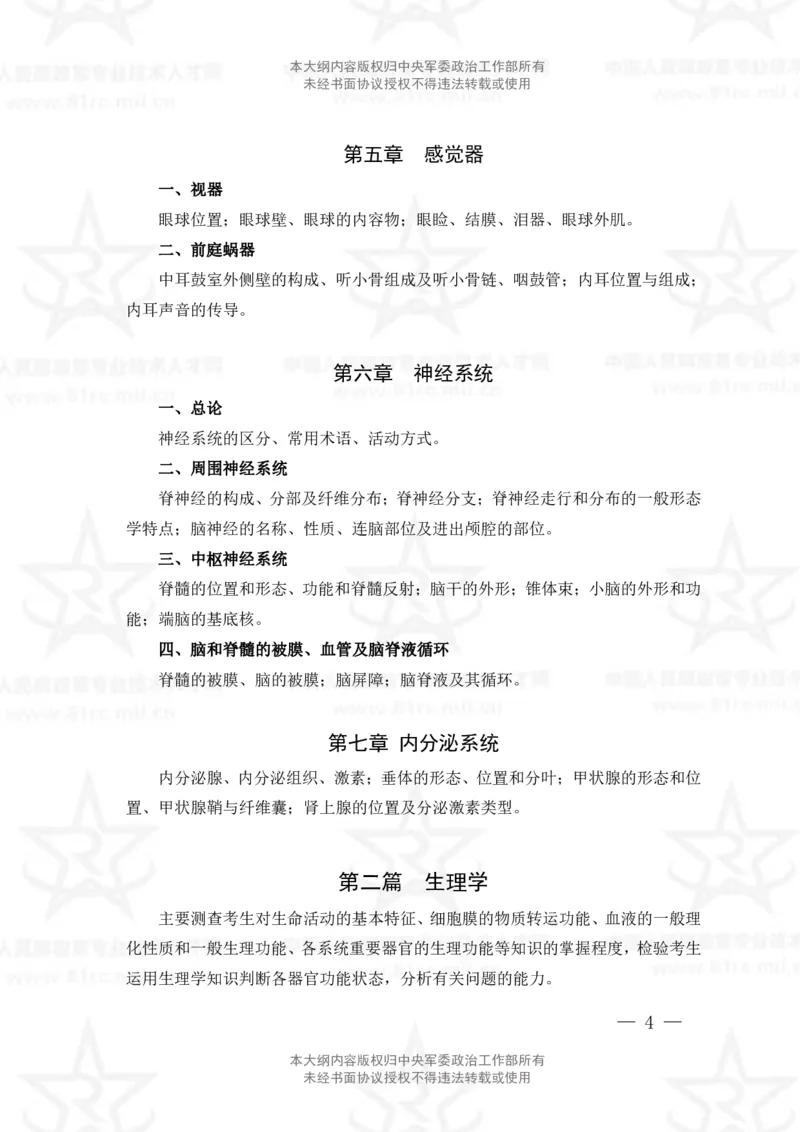 17、中医学专业科目考试大纲_军队文职(1)_08.备考分数线等信息_新版军队文职考试大纲