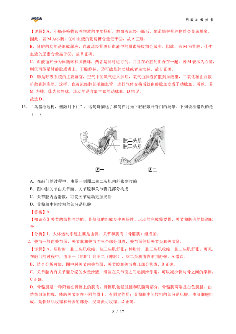 生物（贵州卷）（全解全析）_2025年初中《中考第一次模拟》全国各地区模拟卷（8科全）(1)_2025年《中考第一次模拟卷》初中生物_贵州&radic;