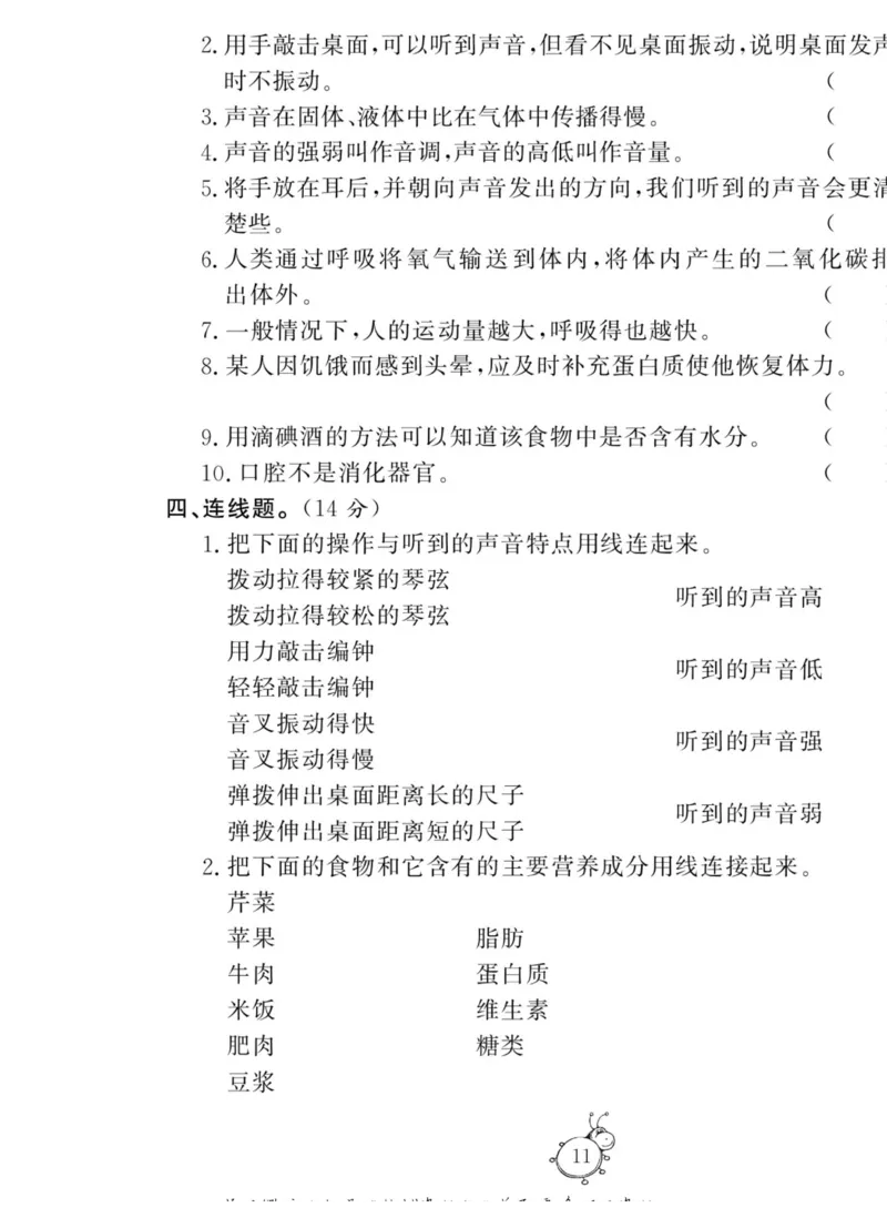 科学与生活四年级上册教科版_2024年人教版小学数学一二三四五六年级上册下册期中期末试a0747_小学全科《同步练习+精品试卷》打包下载（1-6年级单元月考期中期末试卷）_小学科学
