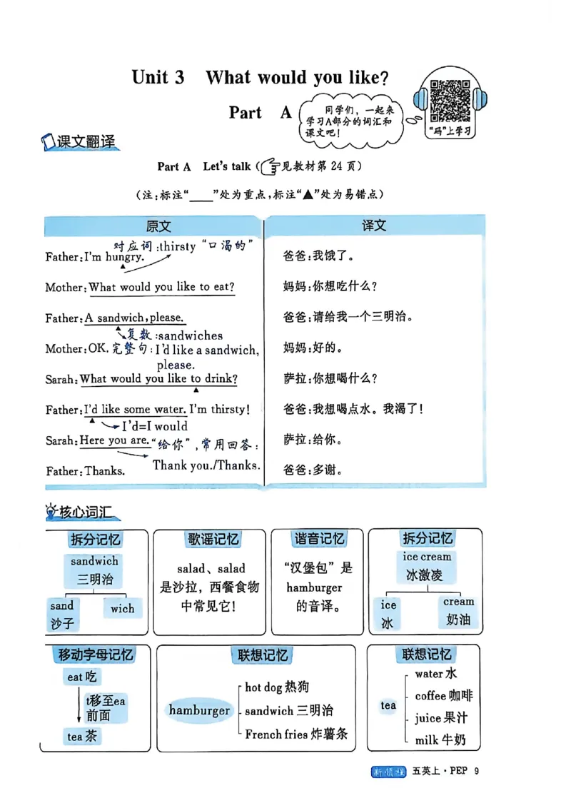 2025秋新领程英语五上知识梳理_《优翼新领程》25秋英语5年级上册（人教PEP）