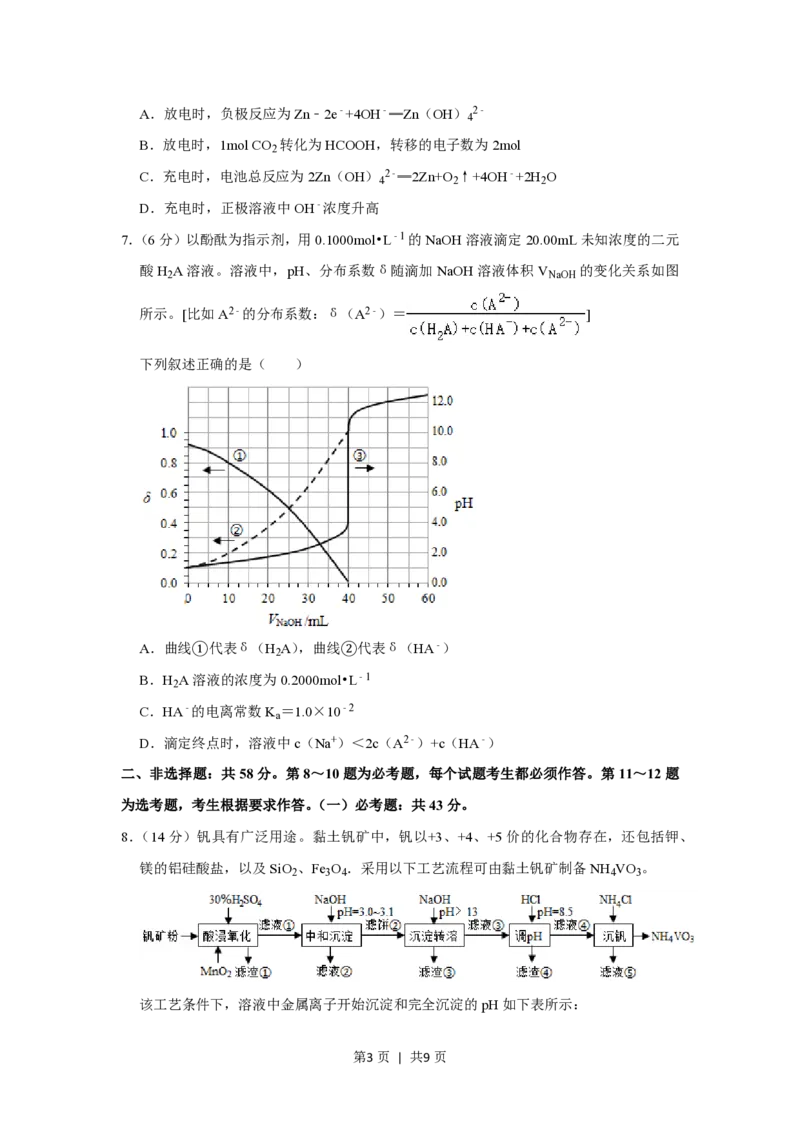 2020年高考化学试卷（新课标Ⅰ）（空白卷）_历年高考真题合集_化学历年高考真题_新&middot;PDF版2008-2025&middot;高考化学真题_化学（按省份分类）2008-2025_2008-2025&middot;（湖北）化学高考真题