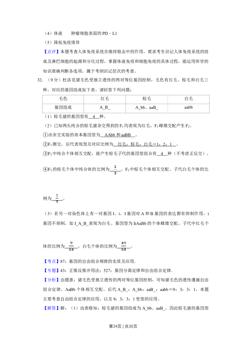 2019年高考生物试卷（江苏）（解析卷）_生物历年高考真题_新&middot;Word版2008-2025&middot;高考生物真题_生物（按年份分类）2008-2025_2019&middot;高考生物真题