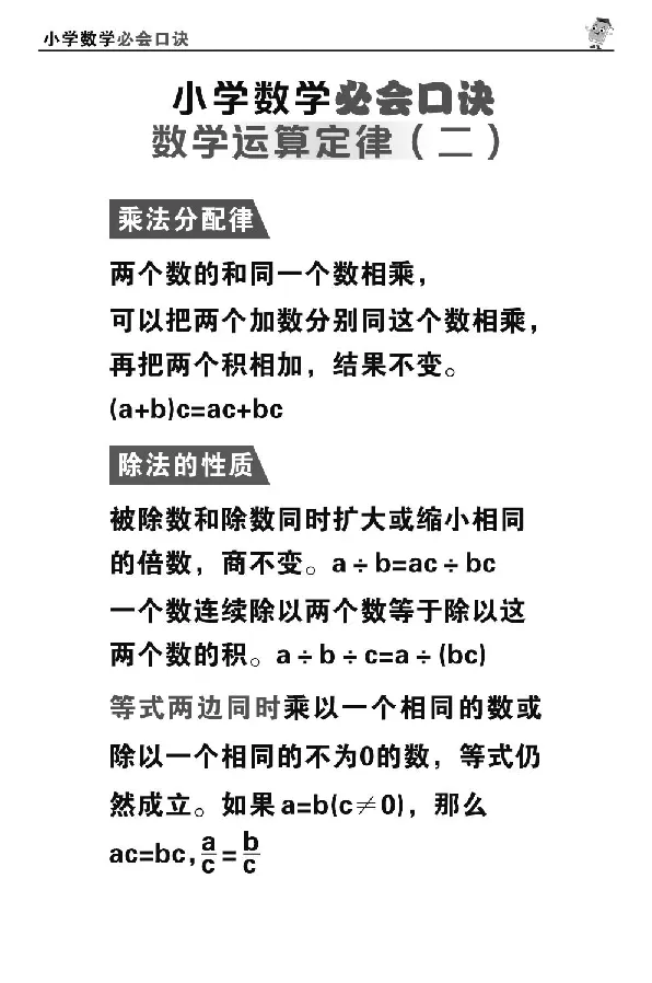 1至6年级数学重点公式口诀汇总_小学全网线上同款资料_15号文件小学速算