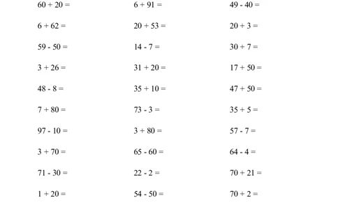 (100以内的加减法（一）4000题1_小学数学口算竖式脱式计算应用题一二三四五六年级上下册电_小学数学口算题库电子版（1-6）_小学数学口算一年级_口算1年级下册17000题