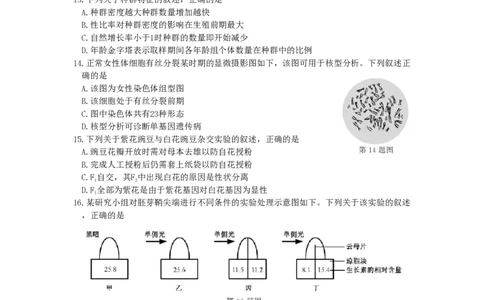 2018年高考生物试卷（浙江）（11月）（空白卷）_生物历年高考真题_新&middot;PDF版2008-2025&middot;高考生物真题_生物（按省份分类）2008-2025_2008-2025&middot;（浙江）生物高考真题