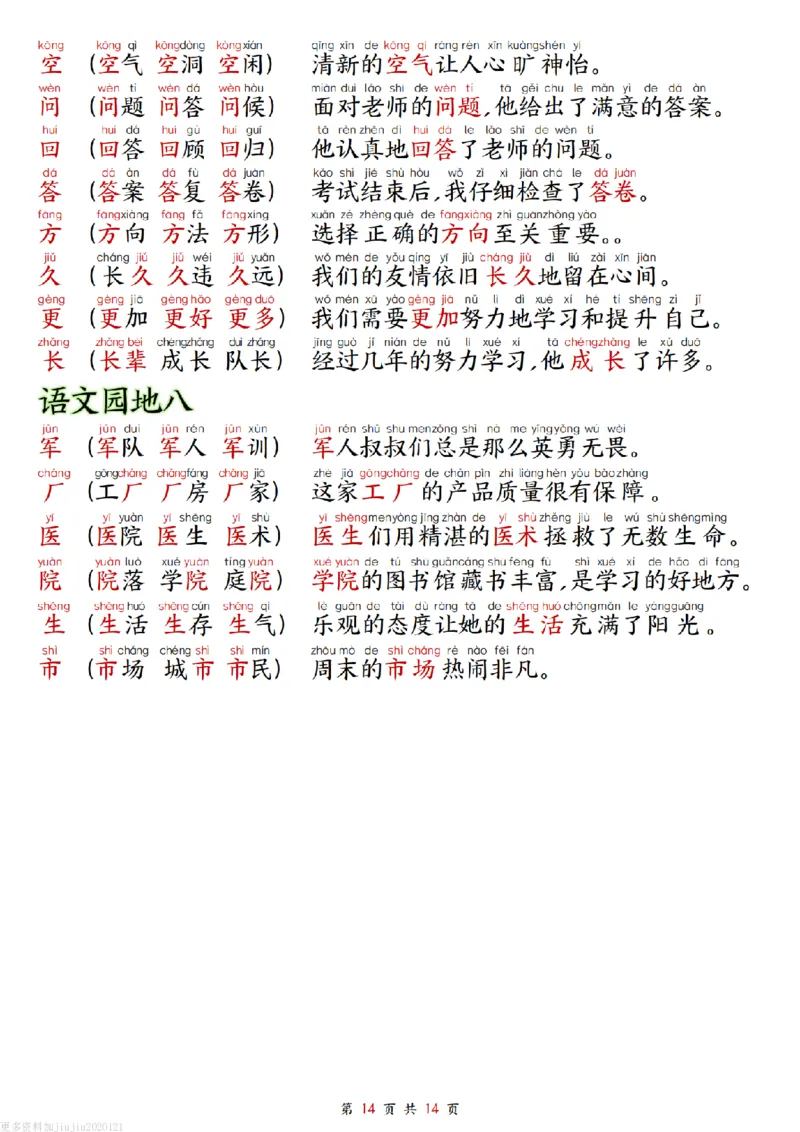 1_改版一年级上册语文组词造句_纯图版_一到六小学晨读晚默晨诵晚读_24秋一年级上册各类资料(小纸条知识点默写单)