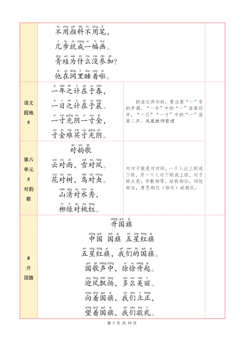❤25秋一语上必背内容+默写表2025年9月_1-6语文上必背和默写