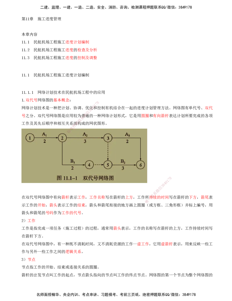 01.64-第11章-施工进度管理_2026年一级建造师_2026年一建民航_2025年一建民航SVIP_02-基础精讲✿高端面授✿深度强化_11-民航《教材精讲班》高永志SMR_11.第十一章
