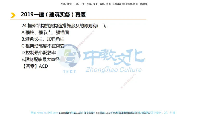 01.一建建筑-2019年真题解析-讲义_2026年一级建造师_2026年一建建筑_2025年一建建筑SVIP_03-习题精析✿实战特训✿模考通关_24-建筑《真题解析班》名师ZJ_课程讲义