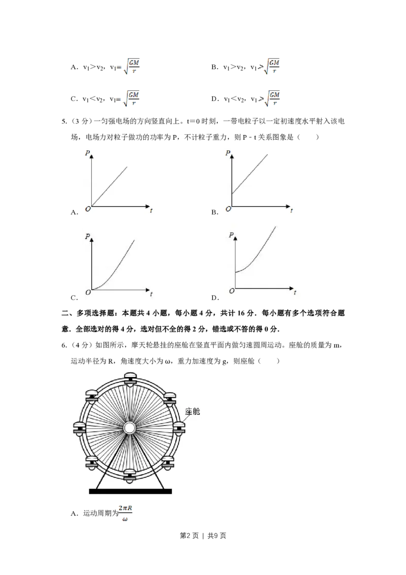 2019年高考物理试卷（江苏）（空白卷）_物理历年高考真题_新&middot;PDF版2008-2025&middot;高考物理真题_物理（按试卷类型分类）2008-2025_自主命题卷&middot;物理（2008-2025）_江苏自主命题&middot;物理（2008-2025）