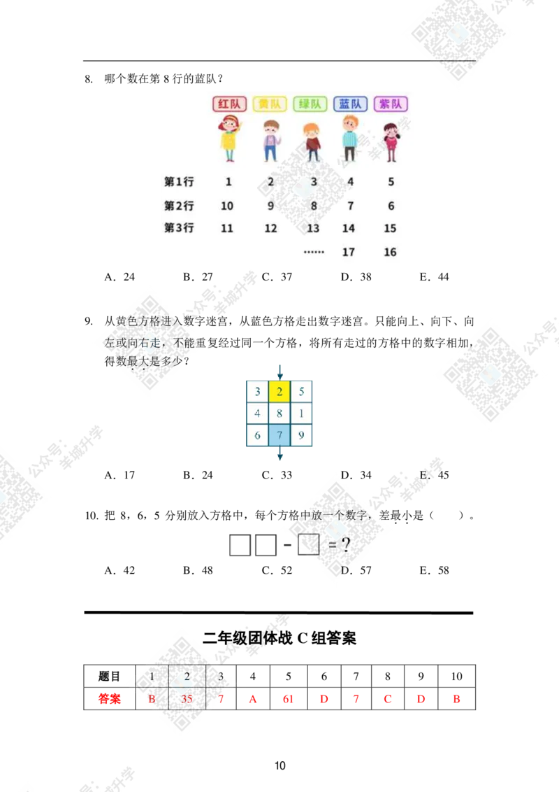 2020夏令营团体战2年级_希望杯IHC