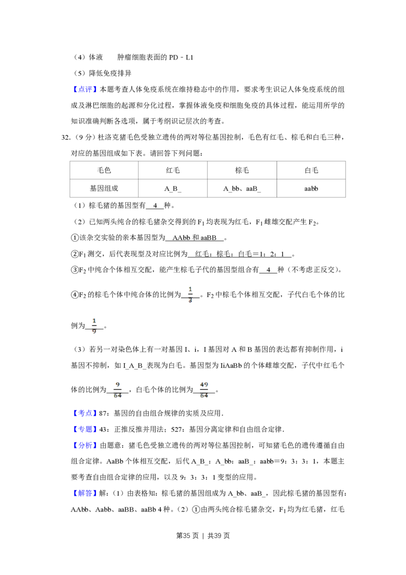 2019年高考生物试卷（江苏）（解析卷）_生物历年高考真题_新&middot;PDF版2008-2025&middot;高考生物真题_生物（按年份分类）2008-2025_2019&middot;高考生物真题