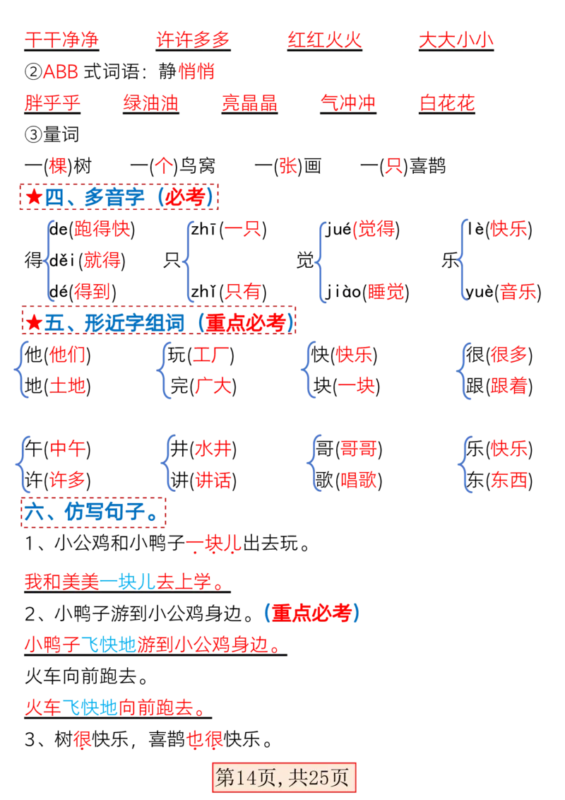 1117一年级下册语文期中1-4单元基础过关练习卷_一年级上下册资料_一年级下册小红书同款资料_一下数学