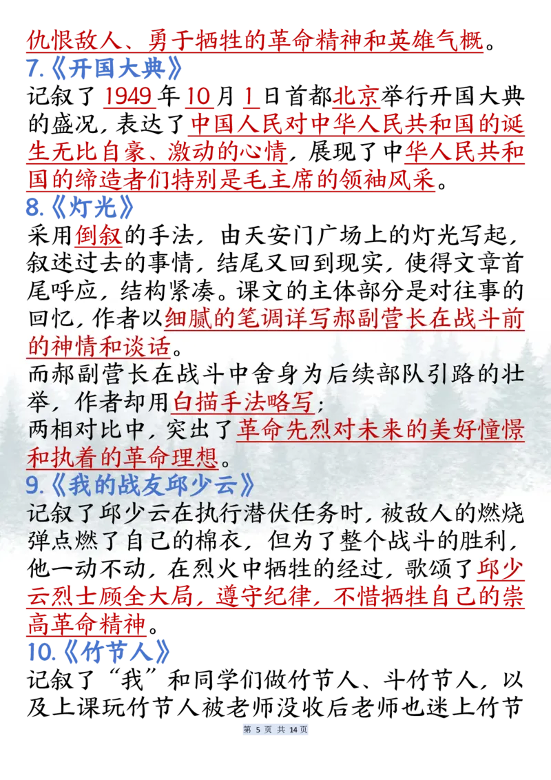 24秋六年级上册语文课内必背知识点汇总_6年级小红书最新热门资料(1)
