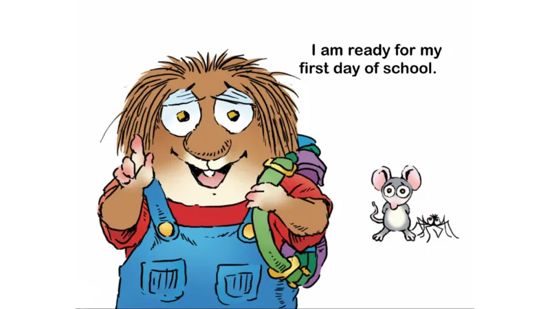 07.FirstDayofSchool_Frank（小毛怪）老师爆笑阅读单词课（50个故事3000词）_小炸毛爆笑故事单词课课件