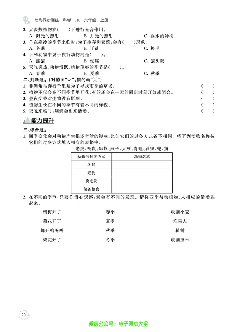 科学6a_2024年人教版小学数学一二三四五六年级上册下册期中期末试a0747_小学全科《同步练习+精品试卷》打包下载（1-6年级单元月考期中期末试卷）_小学科学