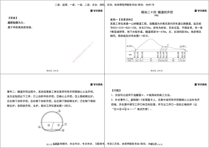 09.2025年一建《公路》案例专练讲义-隧道（黑白打印版）_2026年一级建造师_2026年一建公路_2025年一建公路SVIP_04-冲刺串讲✿考点强化✿小灶集训_17-公路《A计划案例专练》刘滢XT