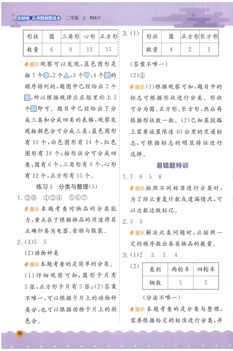 二年级数学上册人教版25秋《实验班应用题解题高手》答案_25秋《实验班应用题解题高手》_二年级数学上册人教版25秋《实验班应用题解题高手》