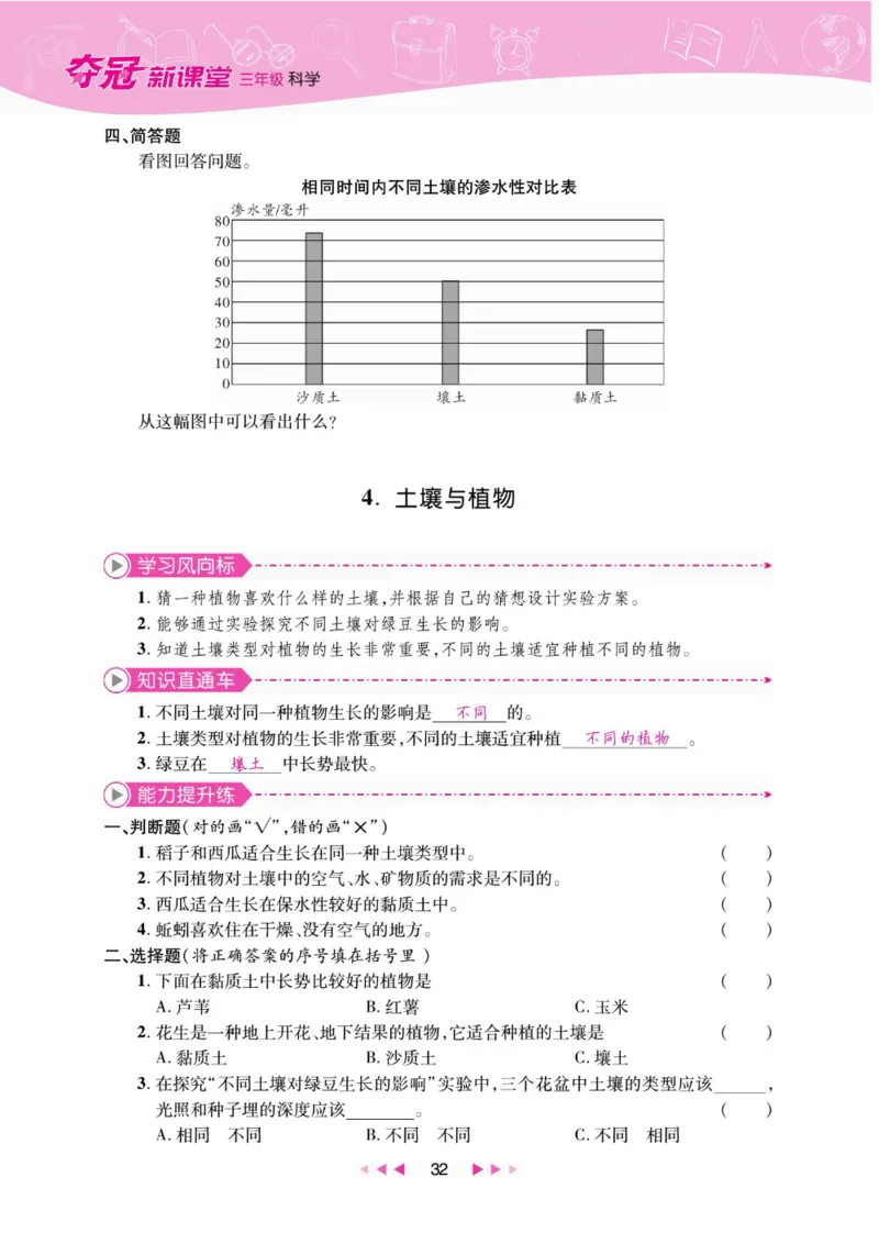 夺冠新课堂三年级下册科学大象版_2024年人教版小学数学一二三四五六年级上册下册期中期末试a0747_小学全科《同步练习+精品试卷》打包下载（1-6年级单元月考期中期末试卷）_小学科学