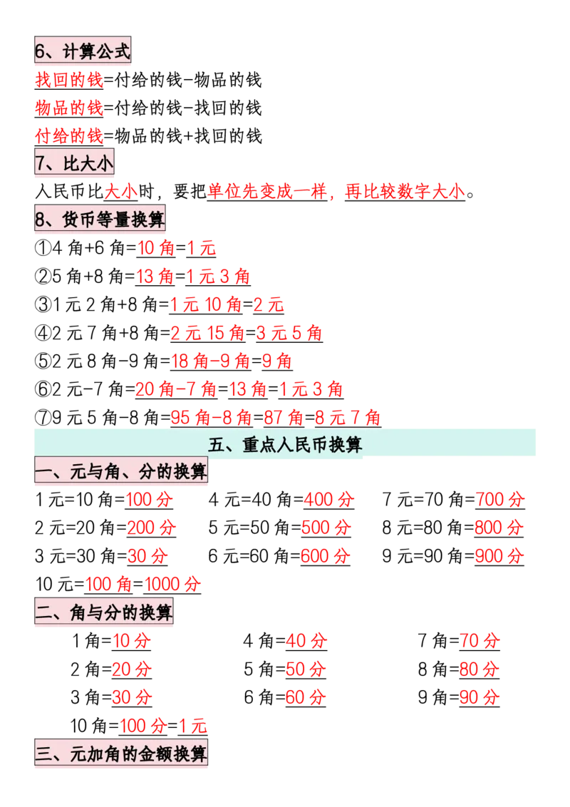 1003全册知识点汇总一下数学_一年级上下册资料_一年级下册小红书同款资料_一下数学_25年一下数学资料