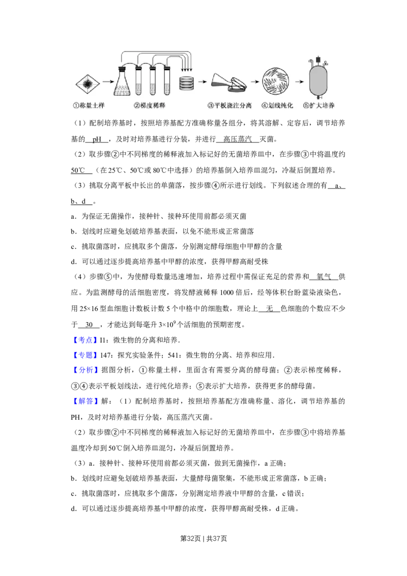 2018年高考生物试卷（江苏）（解析卷）_生物历年高考真题_新&middot;Word版2008-2025&middot;高考生物真题_生物（按年份分类）2008-2025_2018&middot;高考生物真题