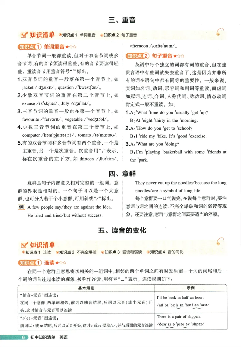 2026版53初中知识清单-英语