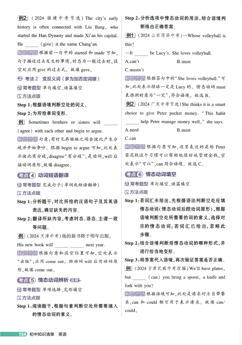 2026版53初中知识清单-英语