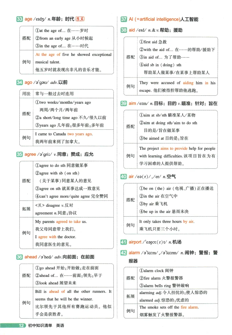 2026版53初中知识清单-英语