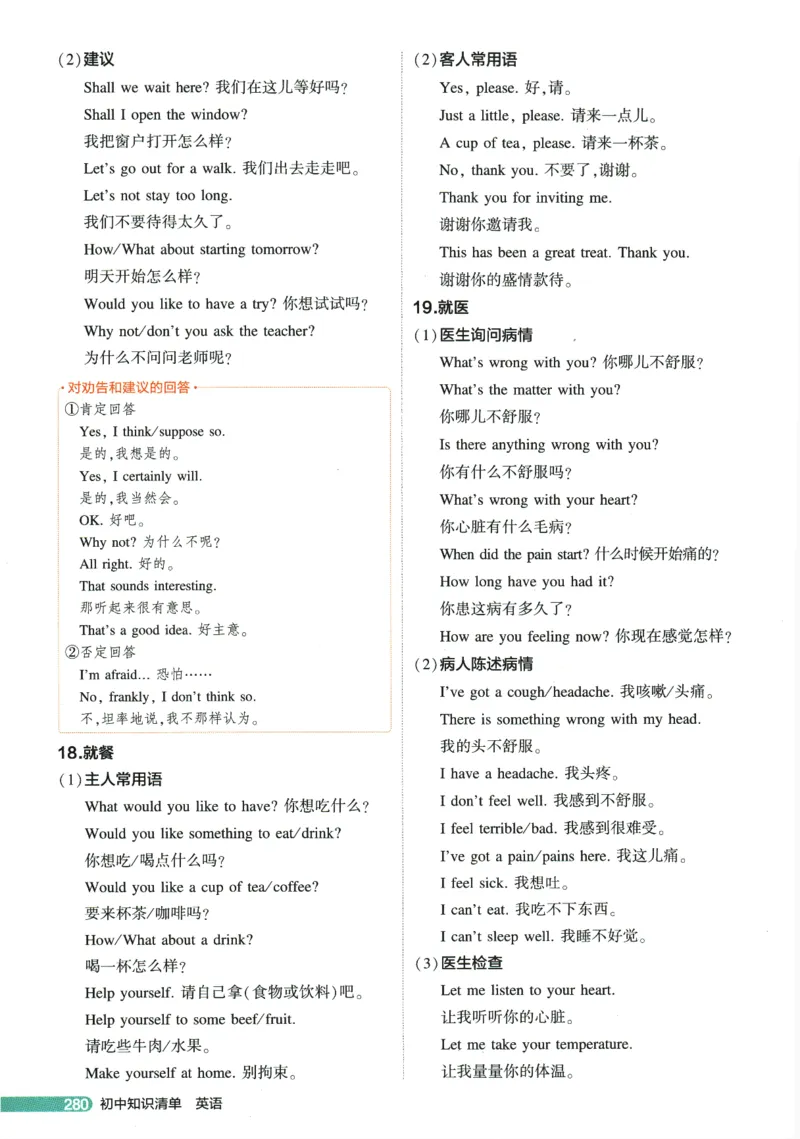 2026版53初中知识清单-英语