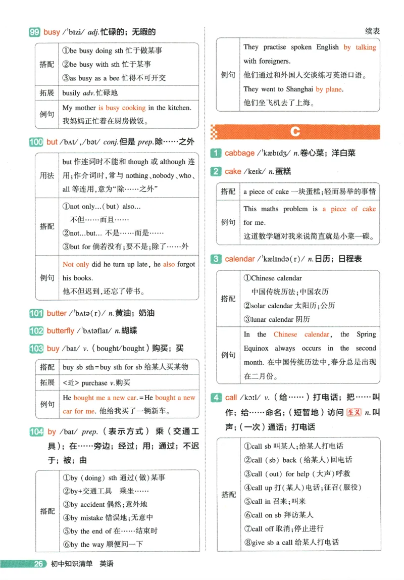 2026版53初中知识清单-英语