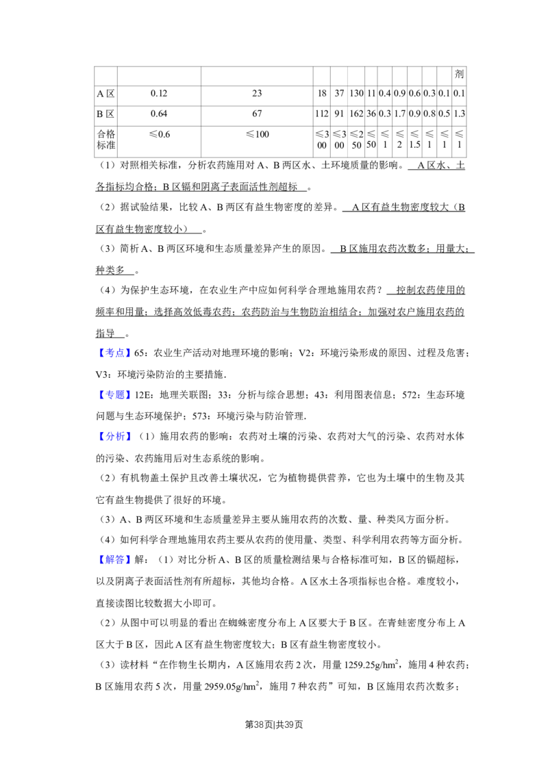 2019年高考地理试卷（江苏）（解析卷）_地理历年高考真题_新&middot;Word版2008-2025&middot;高考地理真题_地理（按年份分类）2008-2025_2019&middot;地理高考真题