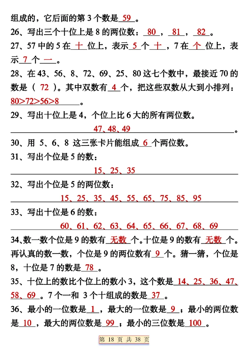 1112期中复习五大考点总结一下数学_一年级上下册资料_一年级下册小红书同款资料_一下数学_25年一下数学资料