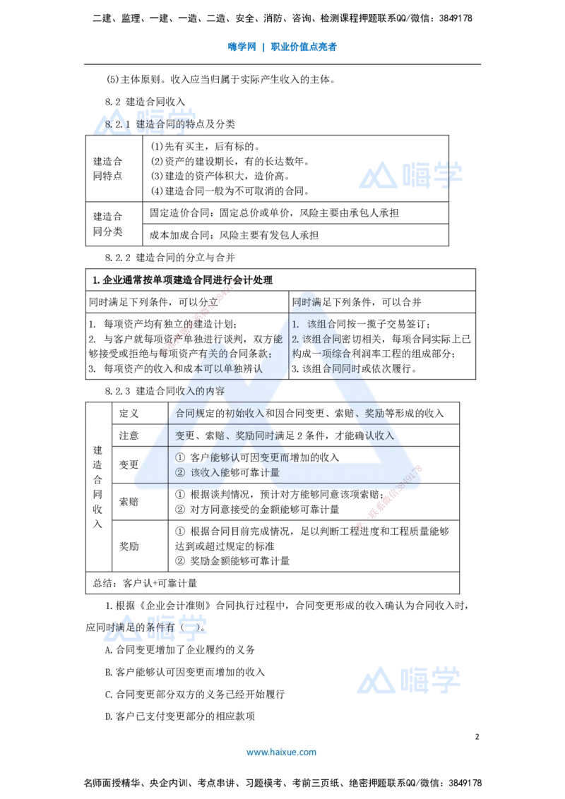 09.2025王晓波-考前拔分速成-第8章收入_2026年一级建造师_2026年一建经济_2025年一建经济SVIP_04-冲刺串讲✿考点强化✿小灶集训_14-经济《考前拔分速成》王晓波HX_讲义