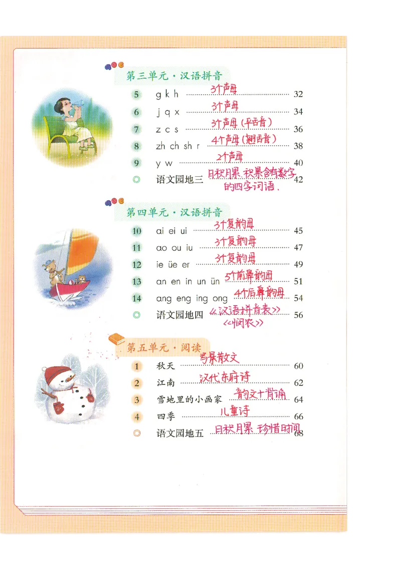 9月份一年级课堂笔记_小学全网线上同款资料_k92_语文