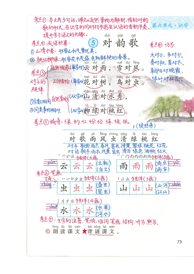 9月份一年级课堂笔记_小学全网线上同款资料_k92_语文