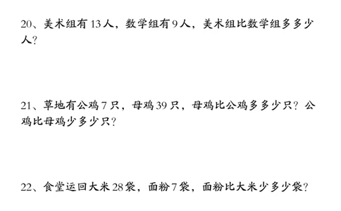 2.101年级数学应用题大全(含答案)(1)_一年级上下册资料_小学一年级学习资料-25年更新版_1-04、小学一年级数学下册_1-4-2、练习题、作业、试题、试卷_通用_通用重点必背+专项练习