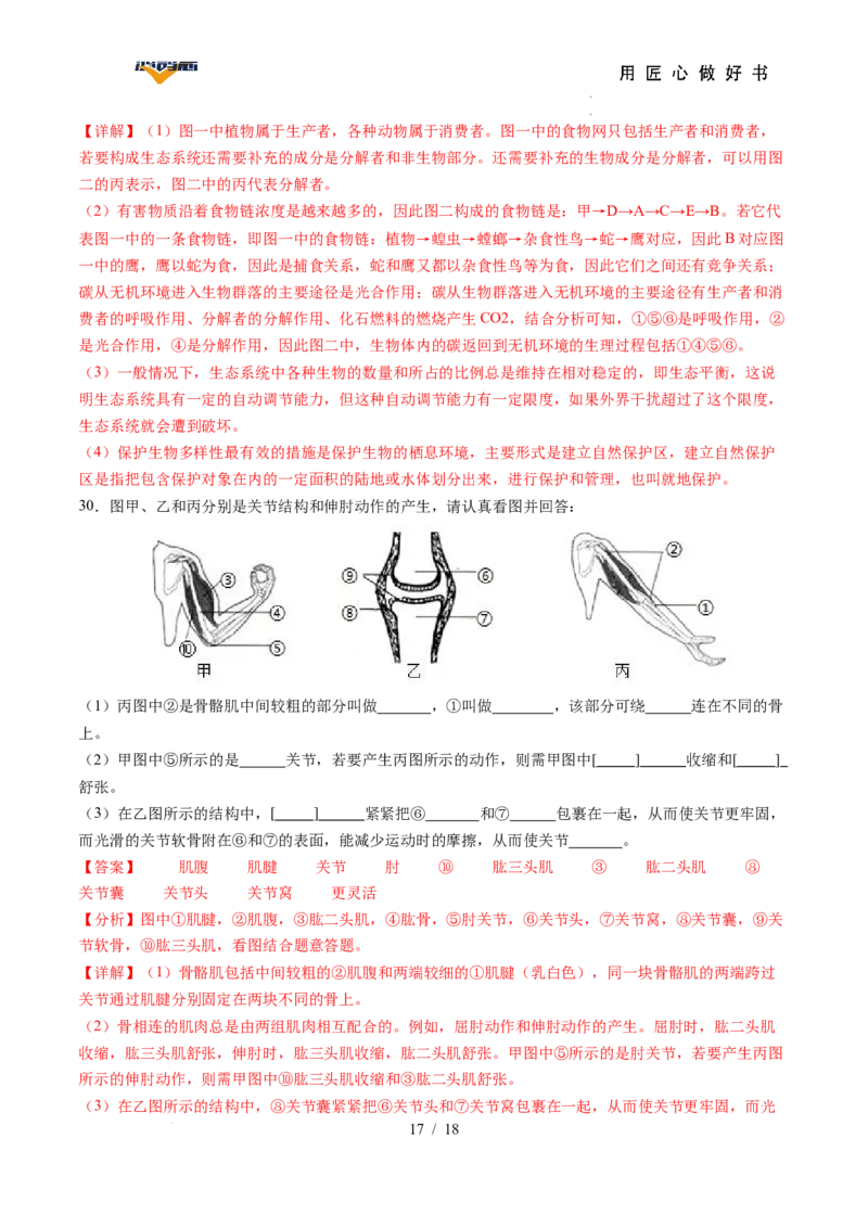 生物（湖南省卷）（全解全析）_2025年初中《中考第一次模拟》全国各地区模拟卷（8科全）(1)_2025年《中考第一次模拟卷》初中生物_湖南&radic;