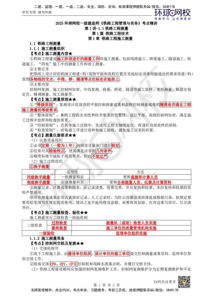 01.第1讲-11铁路工程测量_2026年一级建造师_2026年一建铁路_2025年一建铁路SVIP_02-基础精讲✿高端面授✿深度强化_06-铁路《教材精讲班》孙文波HQ