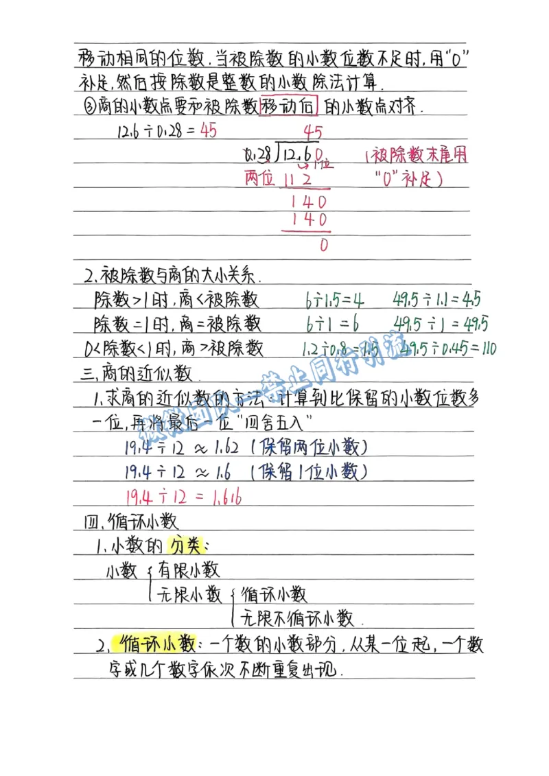 五上数学手写笔记（分享版）_小学全网线上同款资料_26号文件5上6上数学