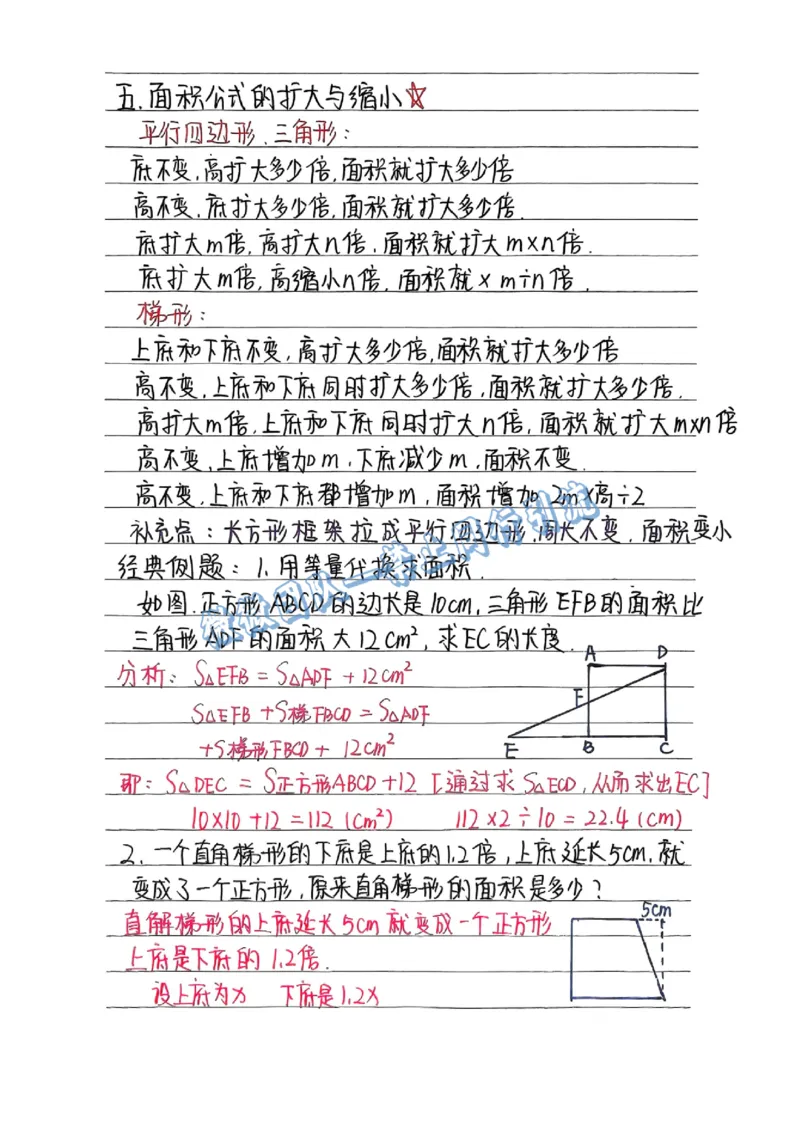 五上数学手写笔记（分享版）_小学全网线上同款资料_26号文件5上6上数学