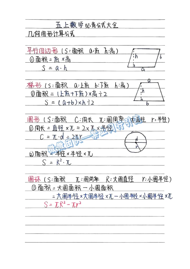 五上数学手写笔记（分享版）_小学全网线上同款资料_26号文件5上6上数学