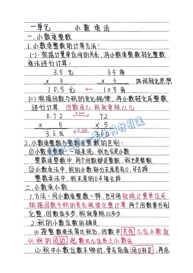 五上数学手写笔记（分享版）_小学全网线上同款资料_26号文件5上6上数学