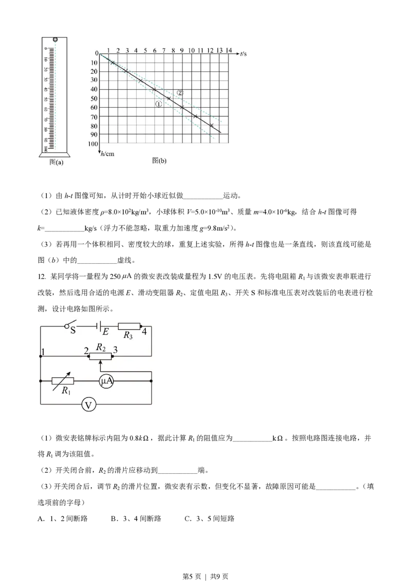 2021年高考物理试卷（辽宁）（空白卷）_物理历年高考真题_新&middot;PDF版2008-2025&middot;高考物理真题_物理（按年份分类）2008-2025_2021&middot;高考物理真题