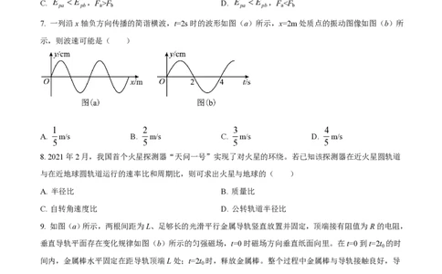 2021年高考物理试卷（辽宁）（空白卷）_物理历年高考真题_新&middot;PDF版2008-2025&middot;高考物理真题_物理（按年份分类）2008-2025_2021&middot;高考物理真题