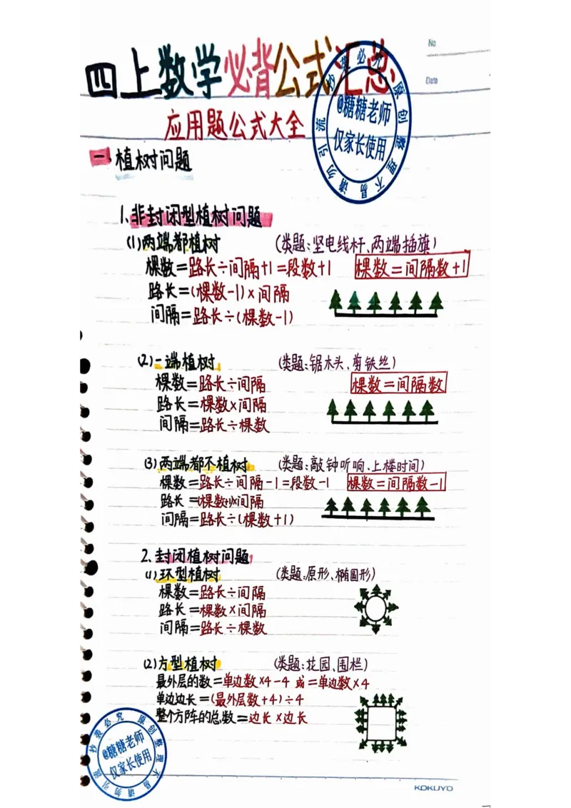 四年级上册数学手写笔记8.31_小学全网线上同款资料_11号_四年级手写笔记&darr;&darr;&darr;&darr;