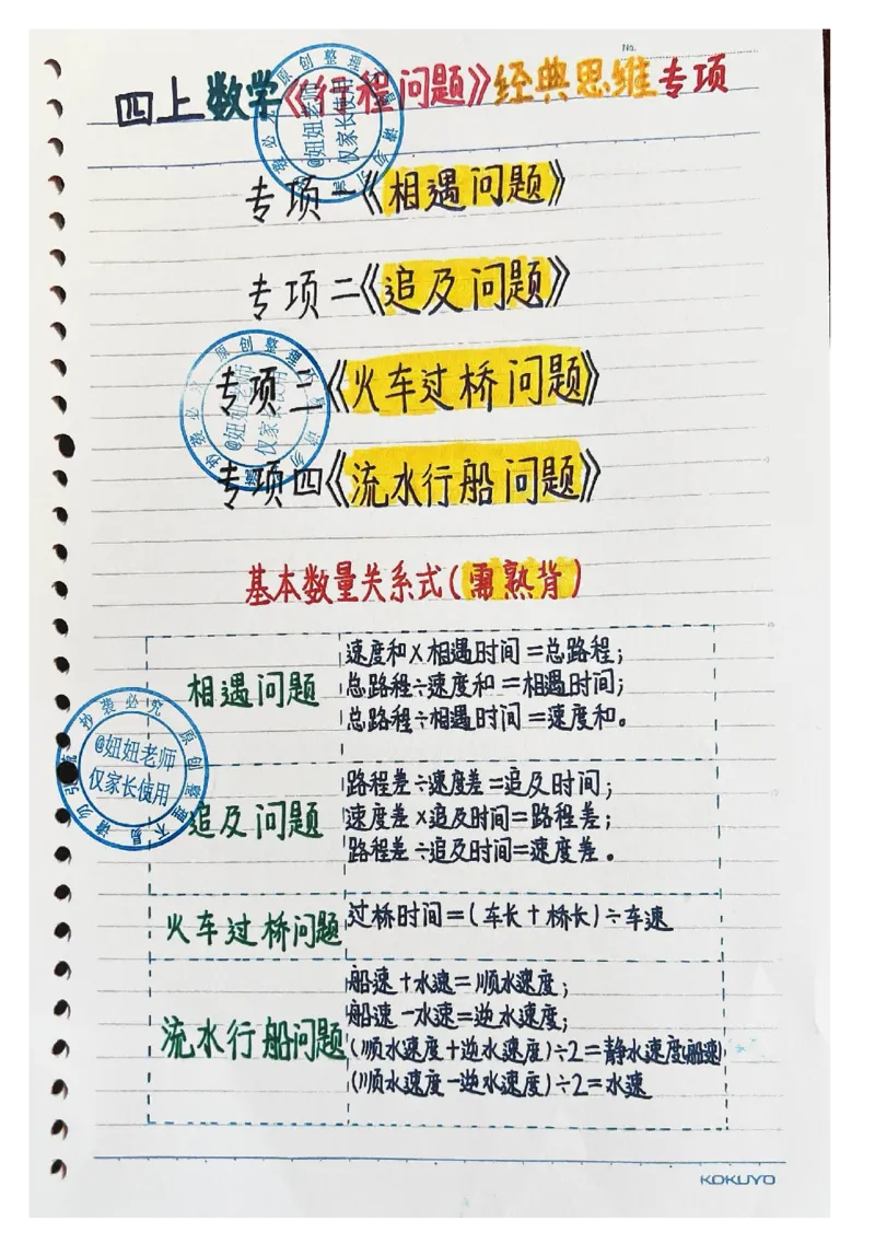 四年级上册数学手写笔记8.31_小学全网线上同款资料_11号_四年级手写笔记&darr;&darr;&darr;&darr;