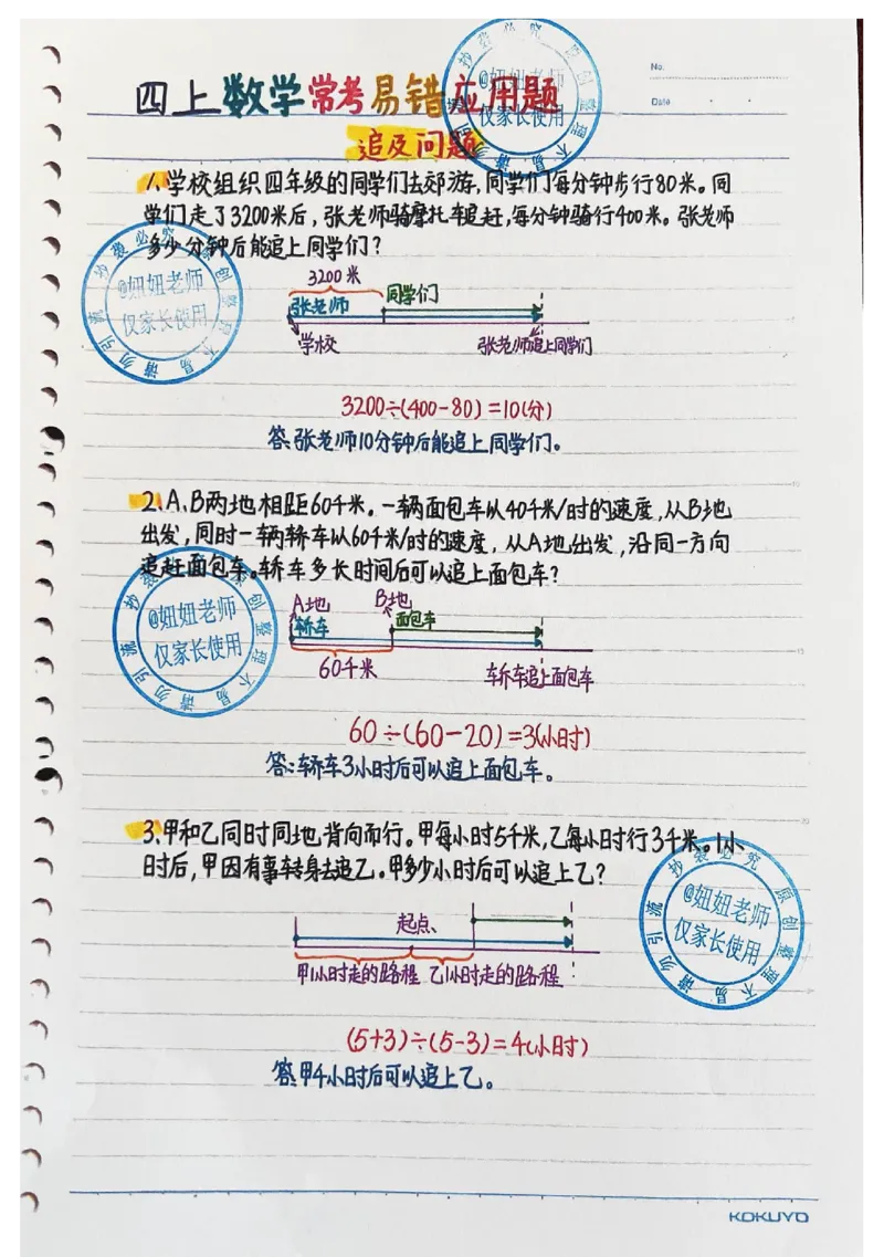 四年级上册数学手写笔记8.31_小学全网线上同款资料_11号_四年级手写笔记&darr;&darr;&darr;&darr;