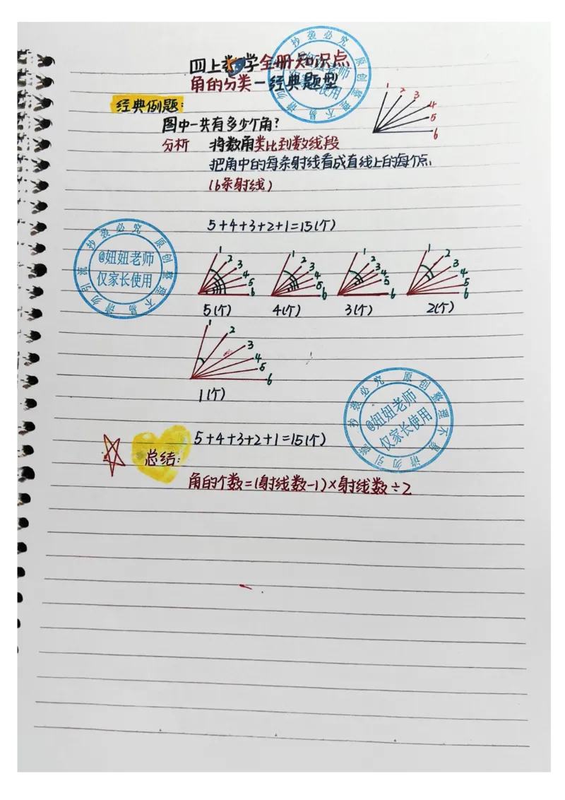 四年级上册数学手写笔记8.31_小学全网线上同款资料_11号_四年级手写笔记&darr;&darr;&darr;&darr;