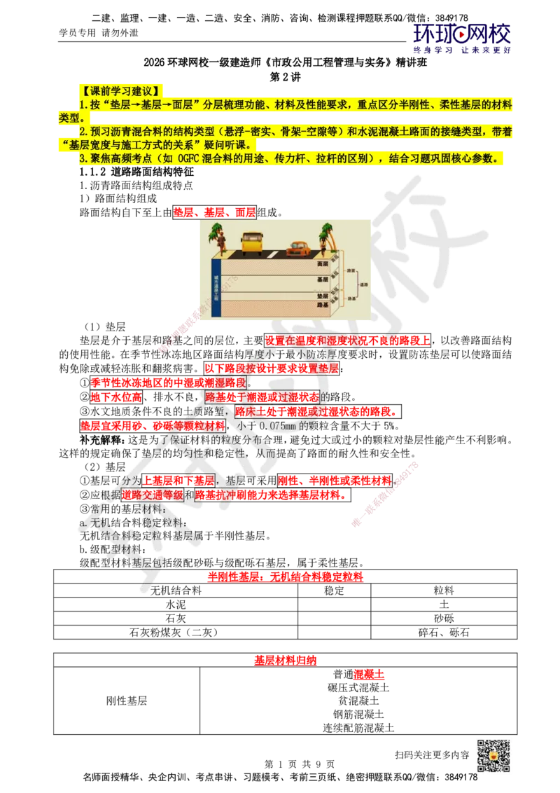 02.第2讲-11道路路面结构特征_2026年一级建造师_2026年一建市政_2026年一建市政SVIP_2026一建市政SVIP_02-基础精讲✿高端面授✿深度强化_董雨佳_讲义