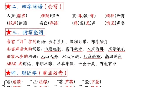 四上语文1-8单元考点总结（8个必背知识点）_小学全网线上同款资料_11号